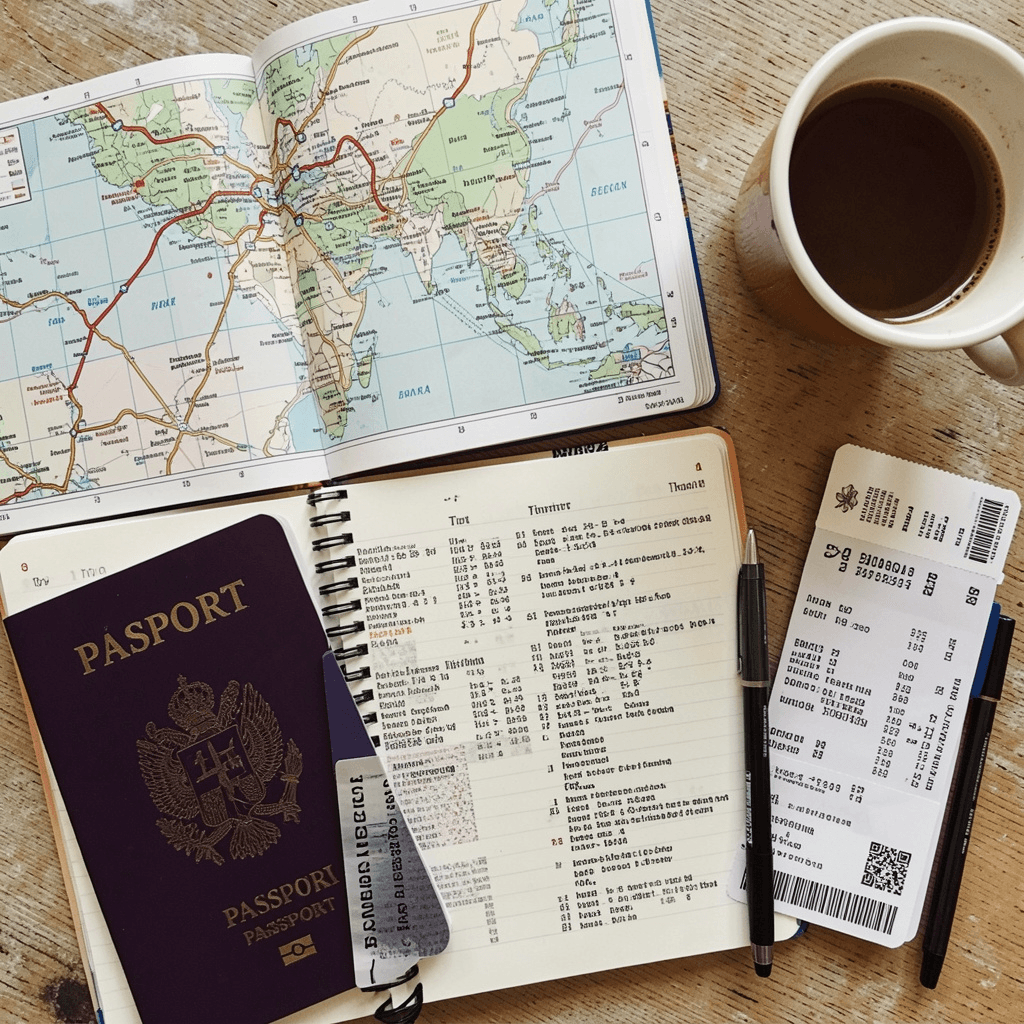 magnific flat lay travel planning 2913885070